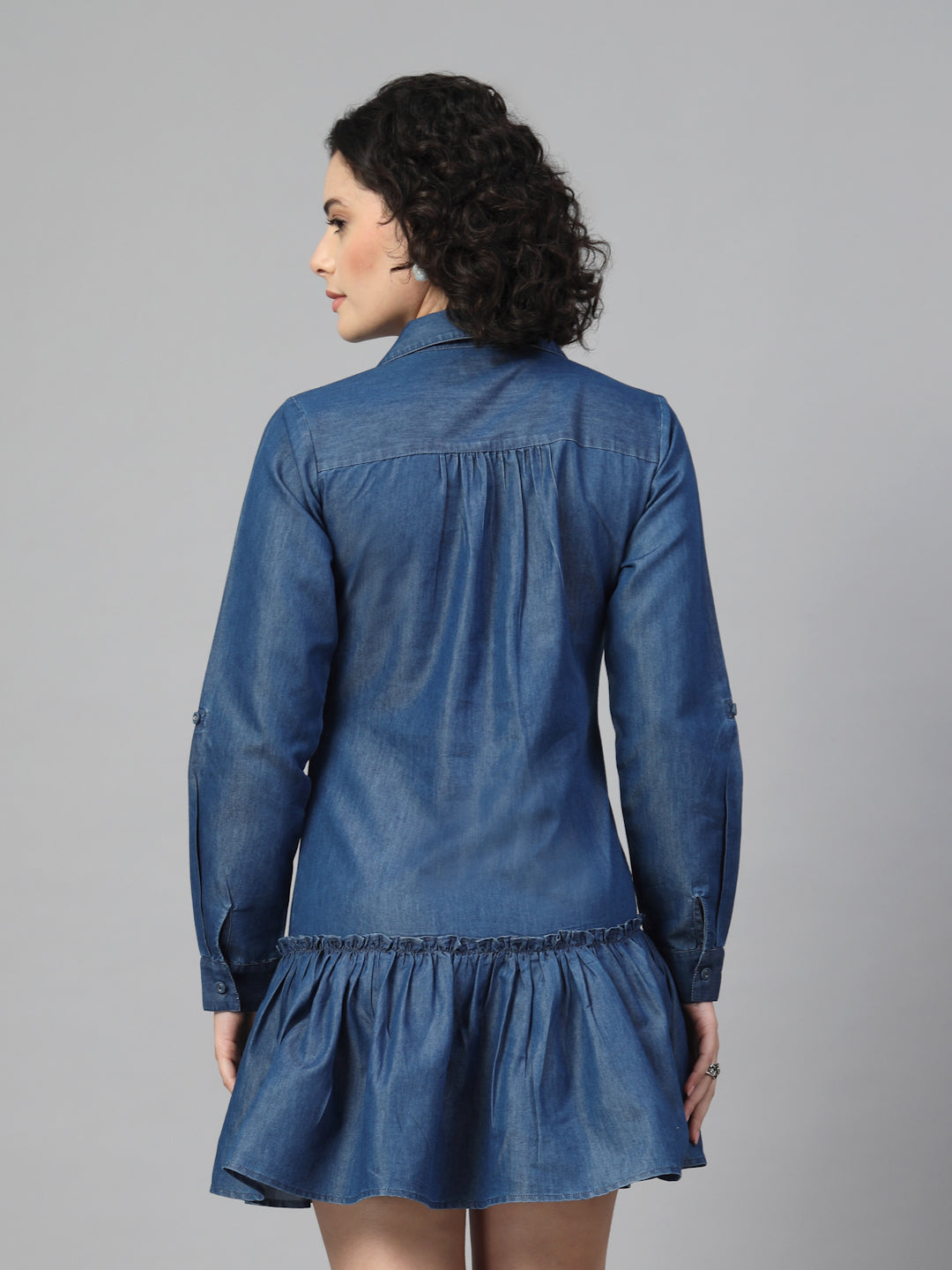 A button-down denim dress -JEFF COOPER