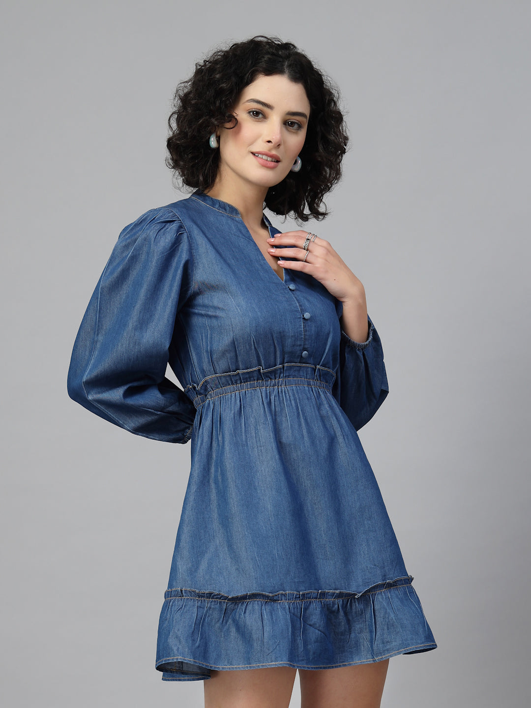This light denim cotton dress-JEFF COOPER