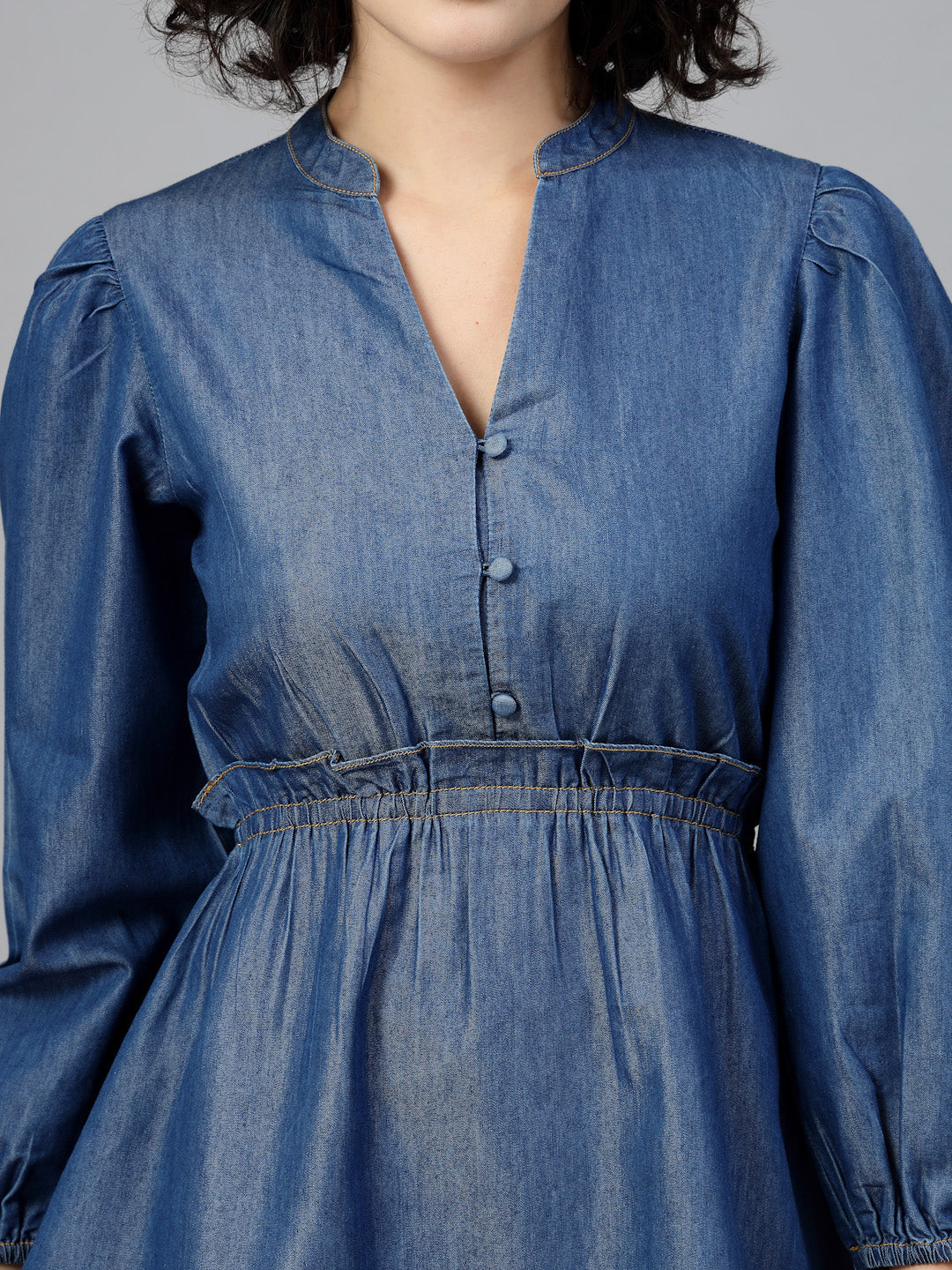 This light denim cotton dress-JEFF COOPER