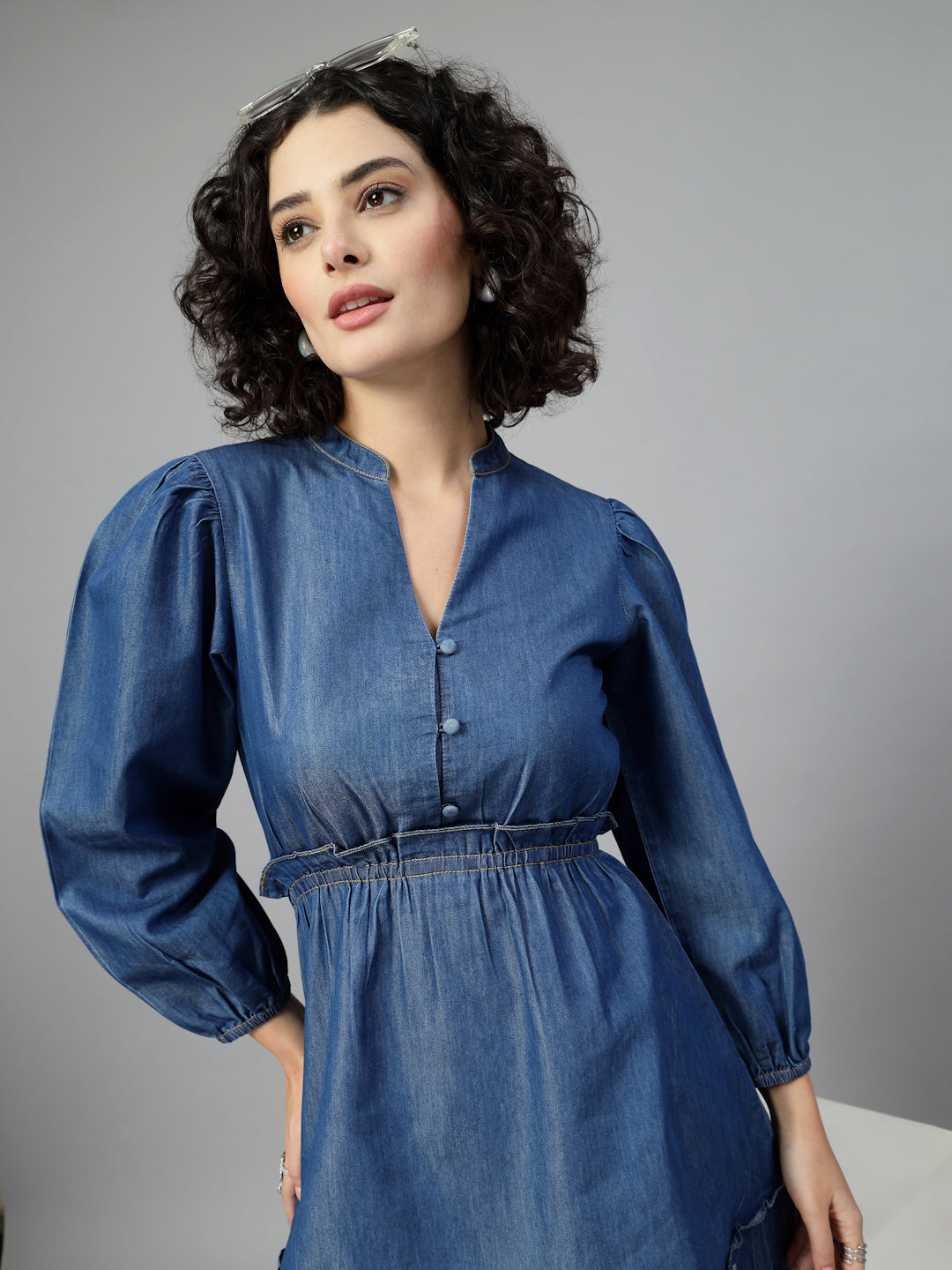 This light denim cotton dress-JEFF COOPER