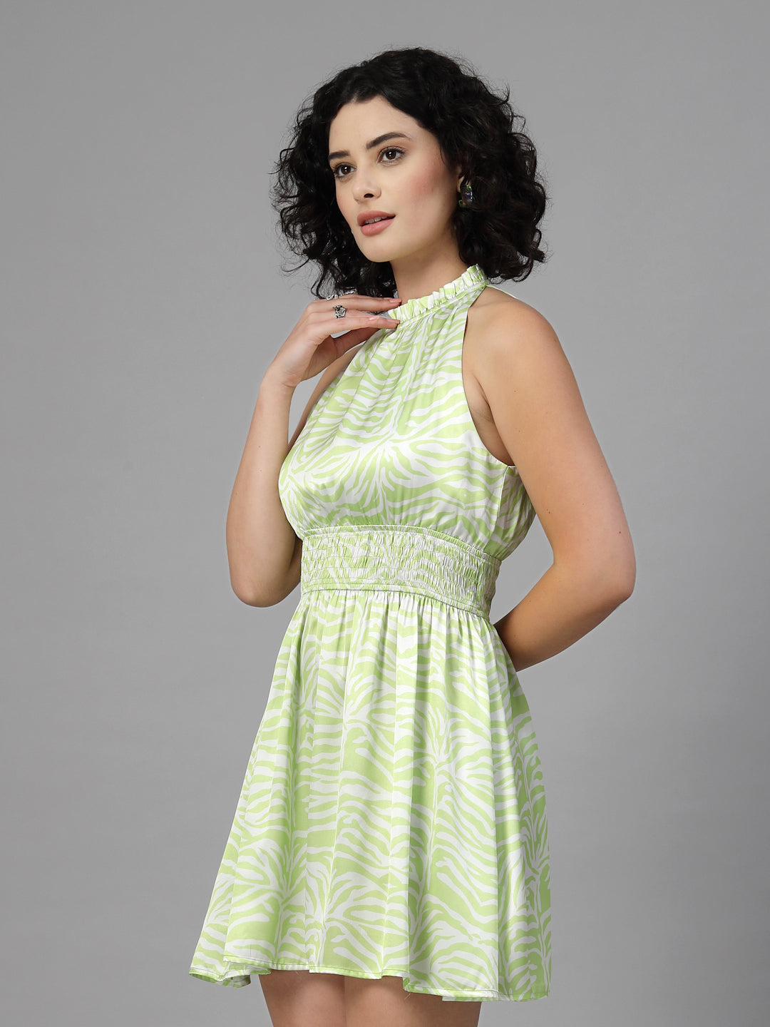 Lime green short dress-JEFF COOPER