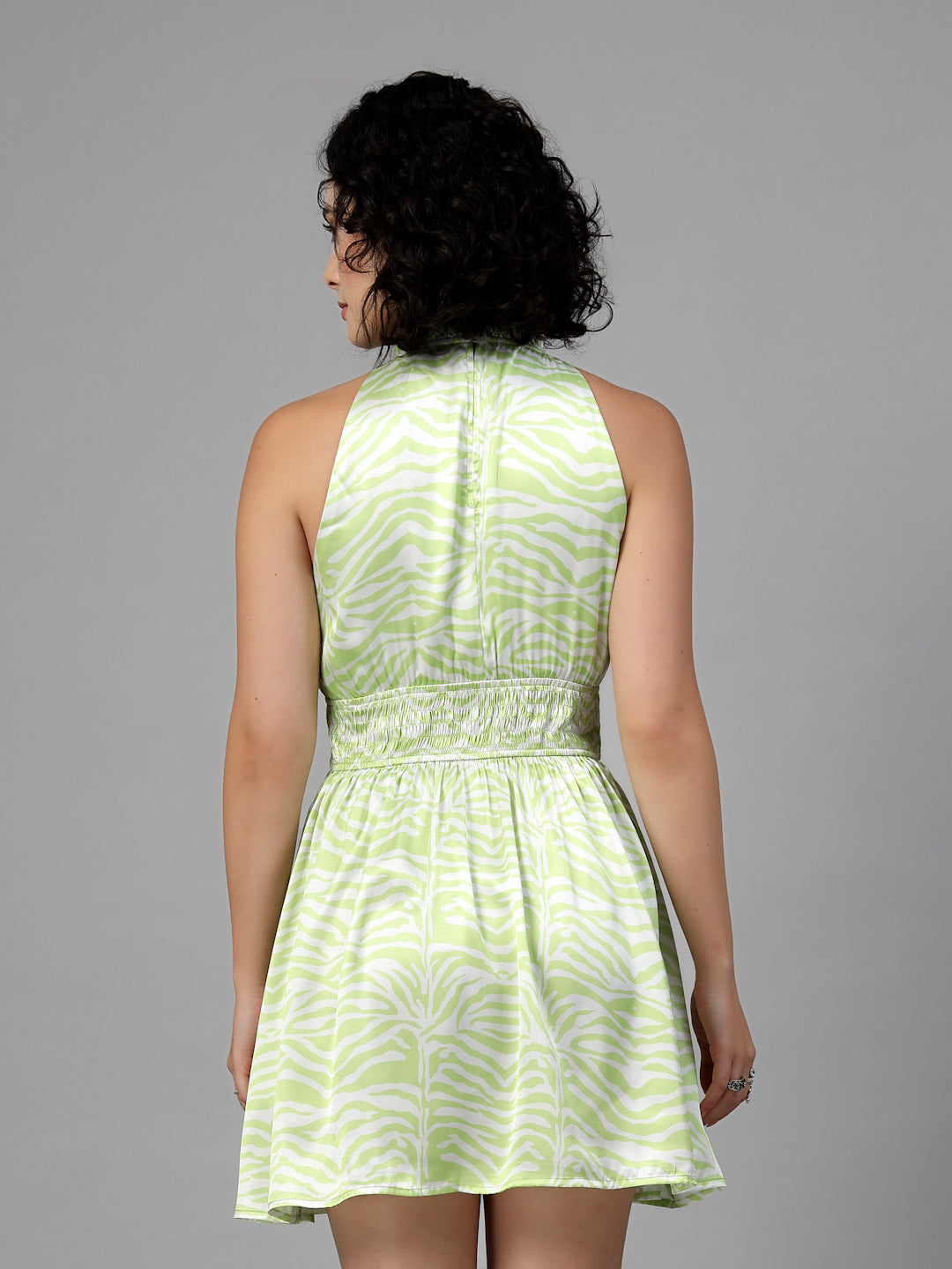 Lime green short dress-JEFF COOPER