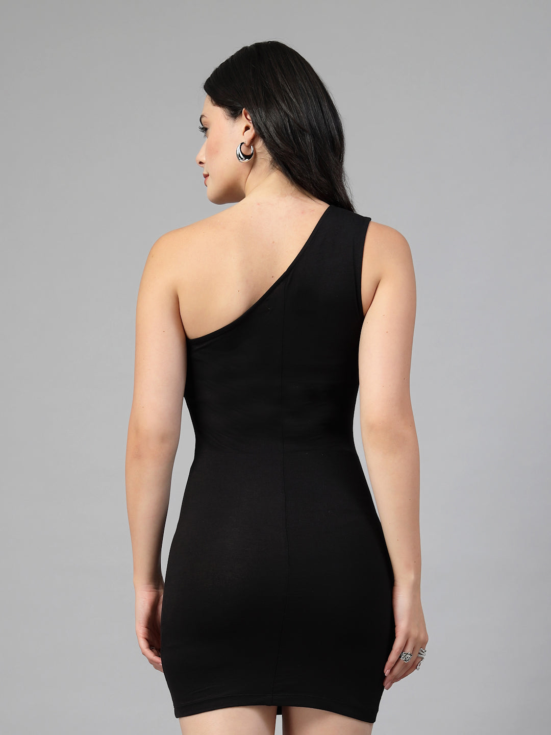 One sided shoulder short dress-JEFF COOPER