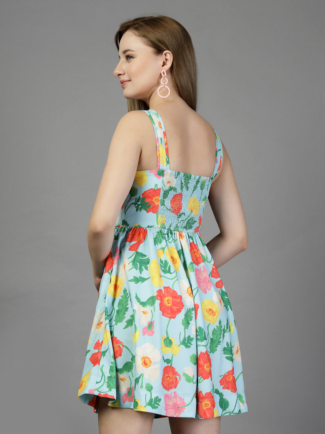 Printed short flare dress-JEFF COOPER