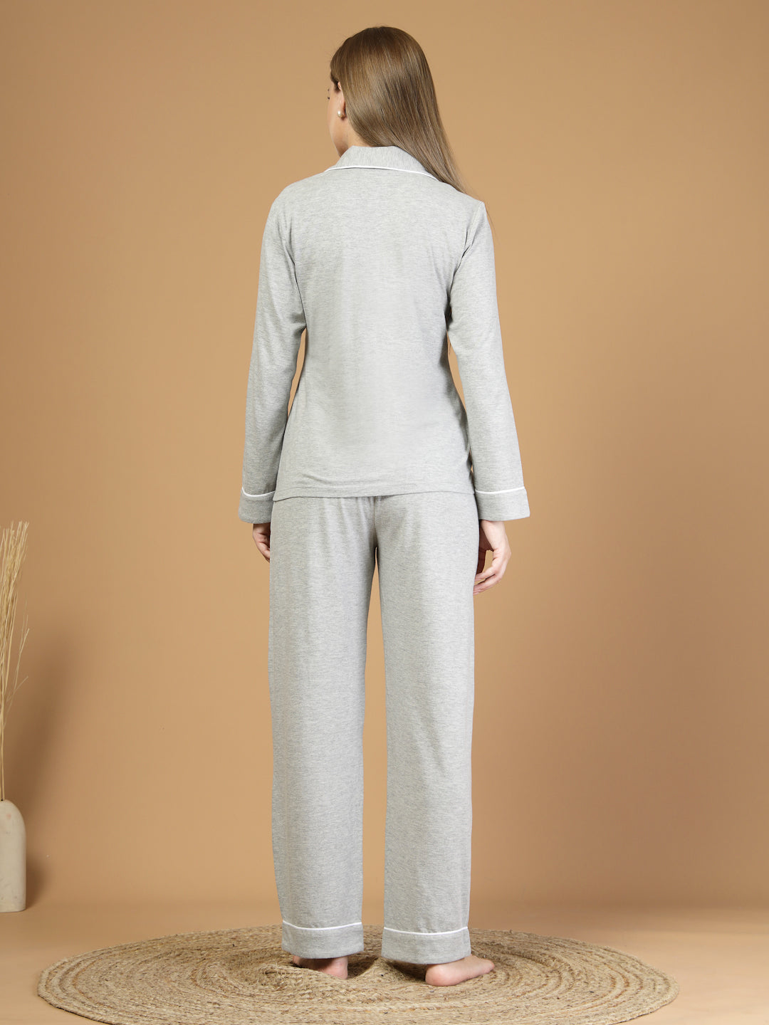 Grey Cotton Millange Co-ords Set-JEFF COOPER