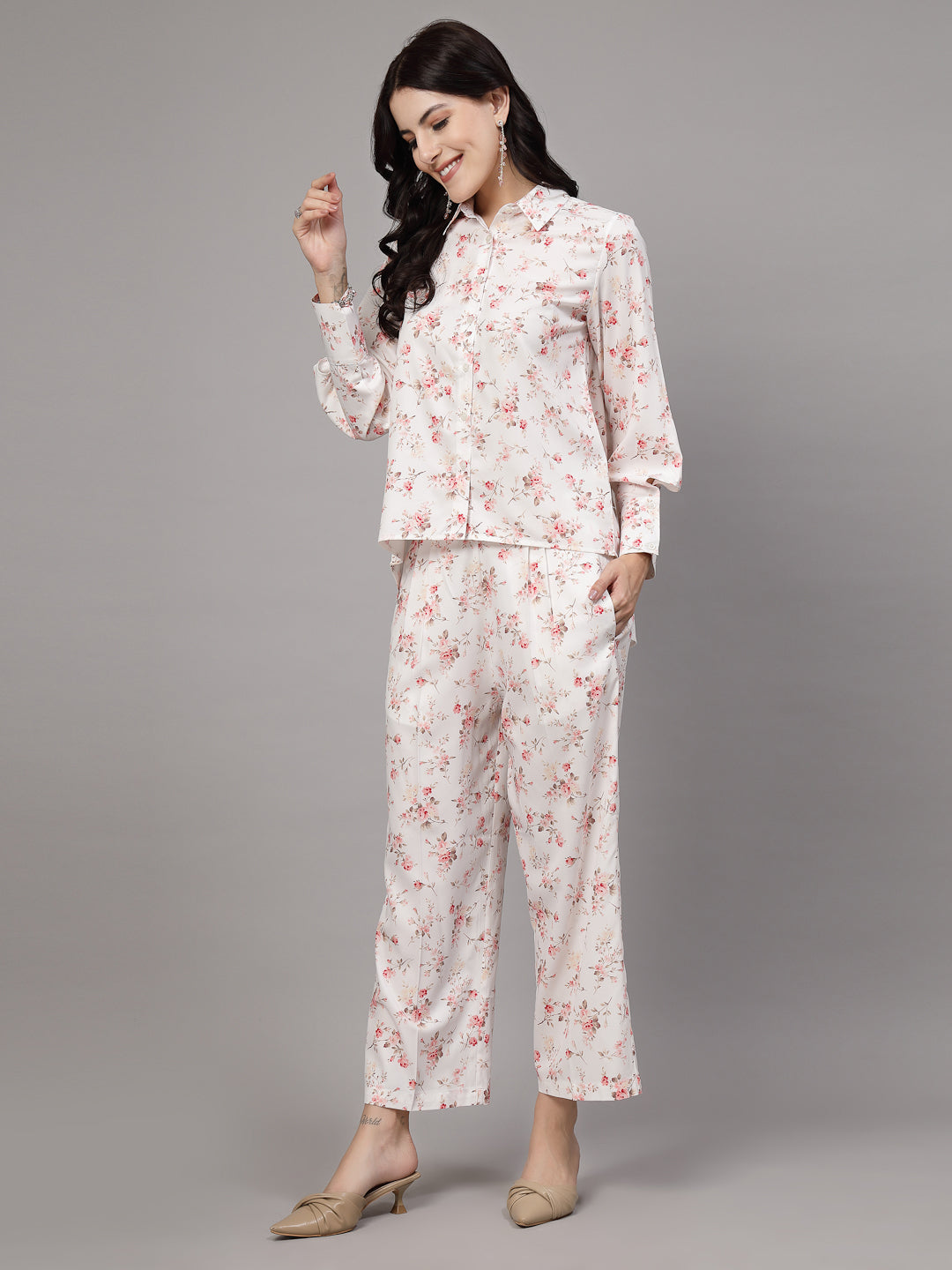 Co-ord set with floral print -JEFF COOPER