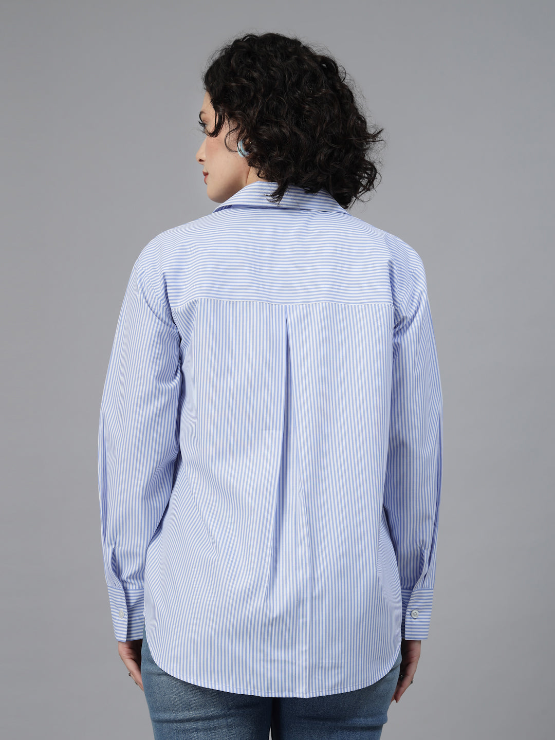 Blue striped relaxed shirt-JEFF COOPER