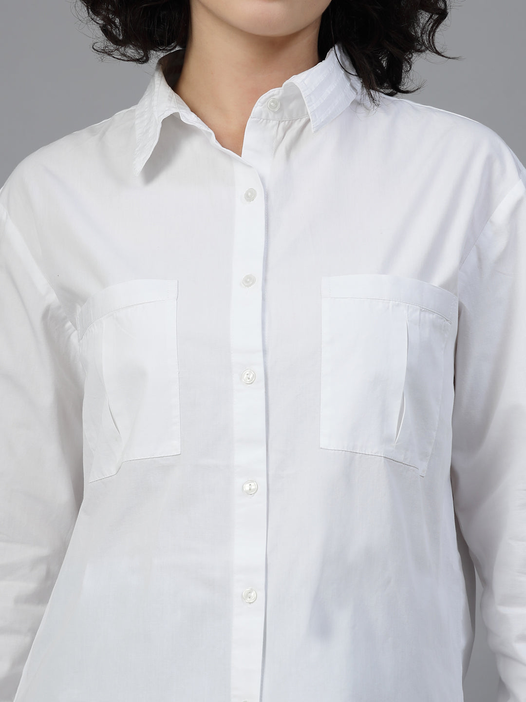 Regular shirt with pleats at back shoulder-JEFF COOPER