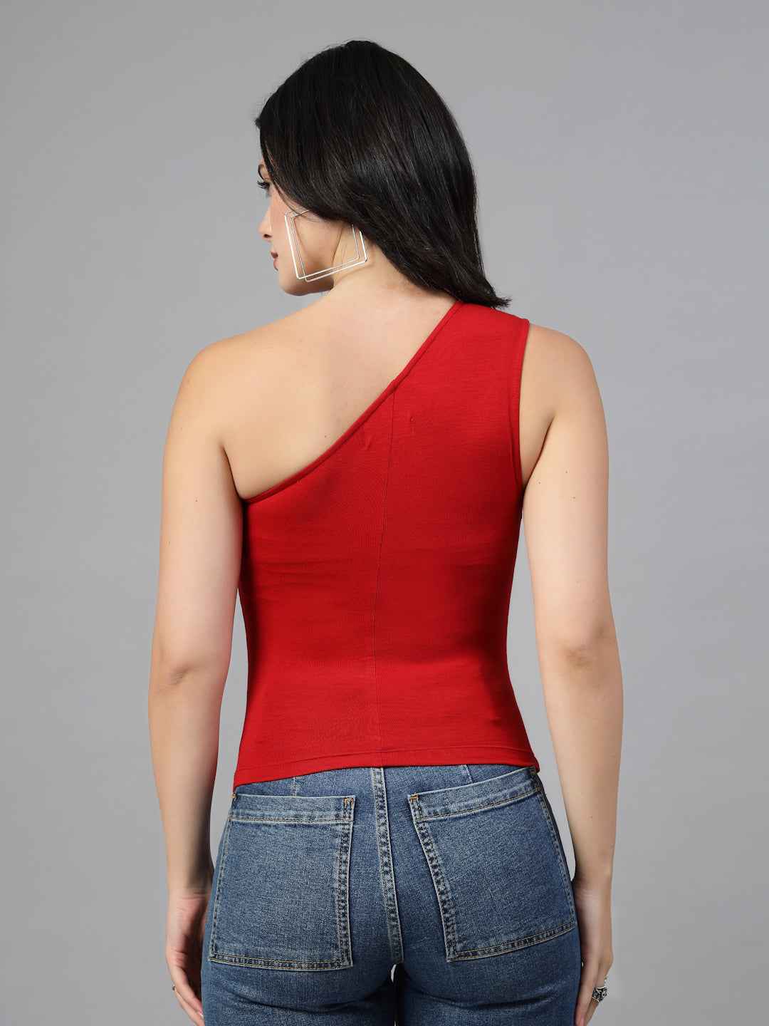Lycra one sided shoulder top-JEFF COOPER