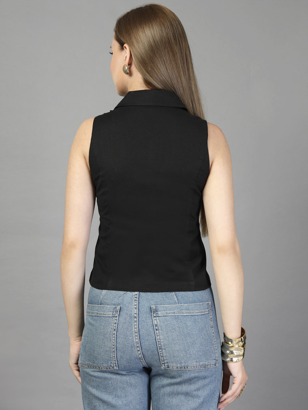 Cotton blend sleeveless top-JEFF COOPER