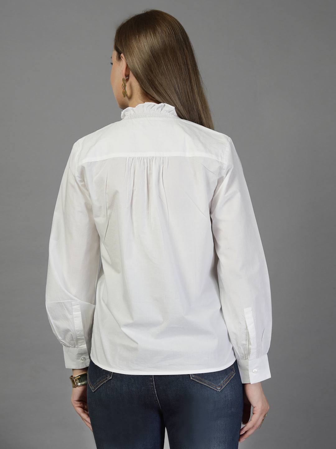 Frill and long sleeves top-JEFF COOPER