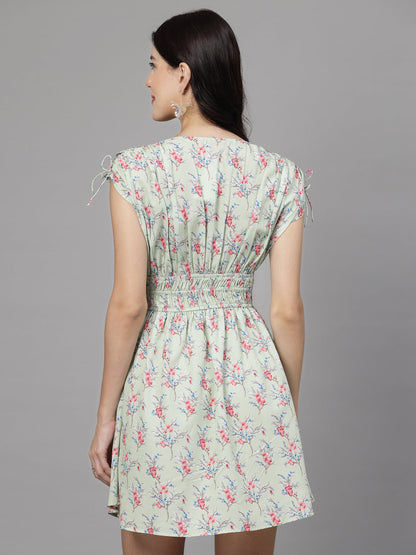 Floral Print Short Dress-JEFF COOPER