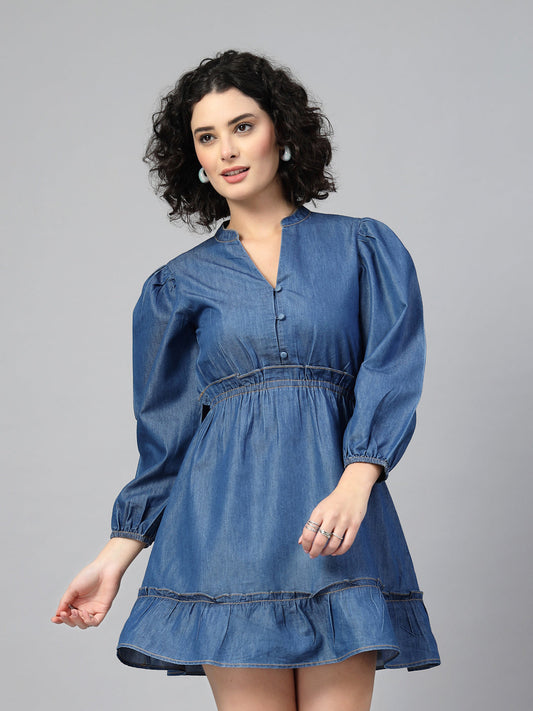 This light denim cotton dress-JEFF COOPER
