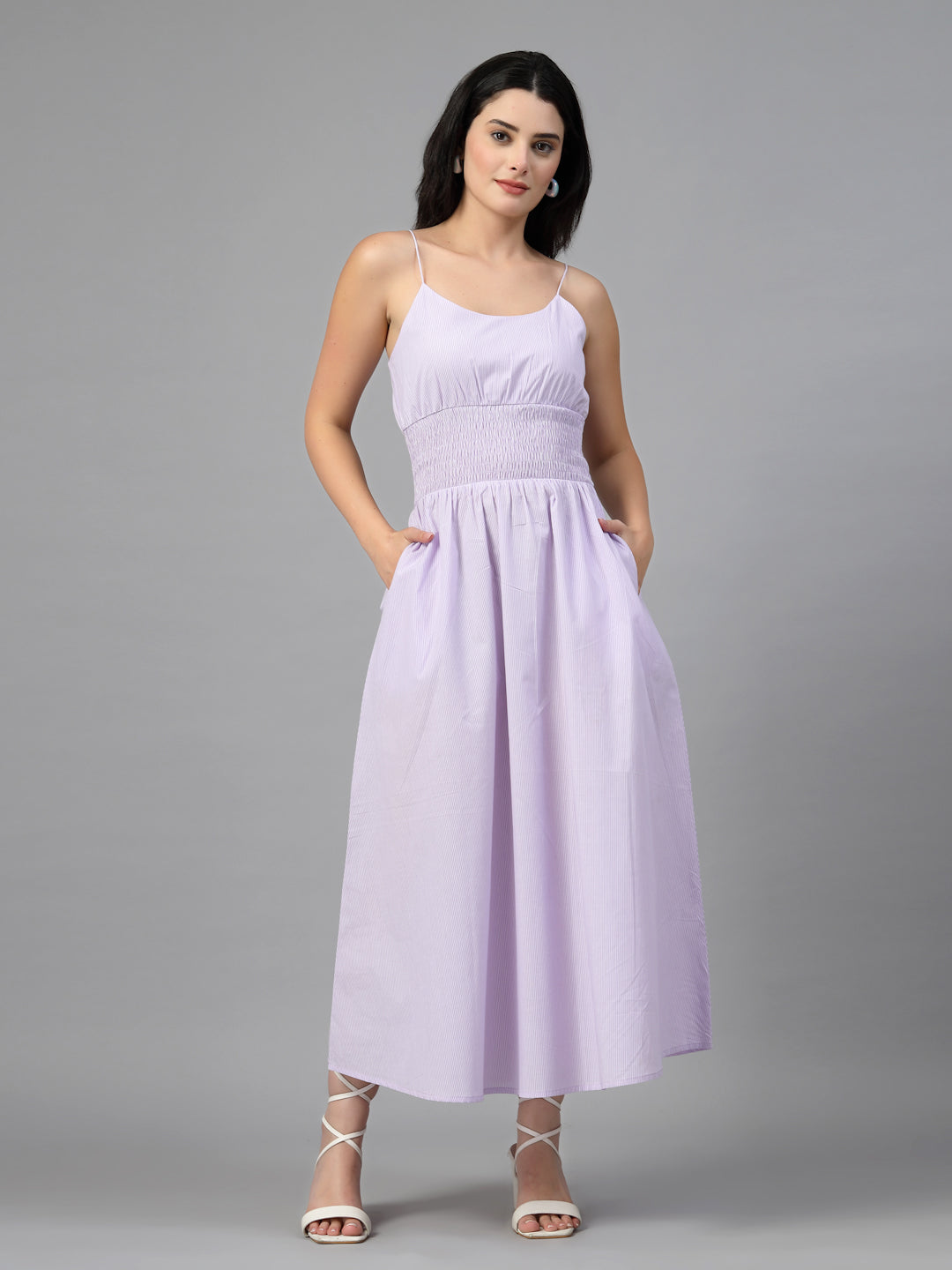 Long flared strappy dress-JEFF COOPER