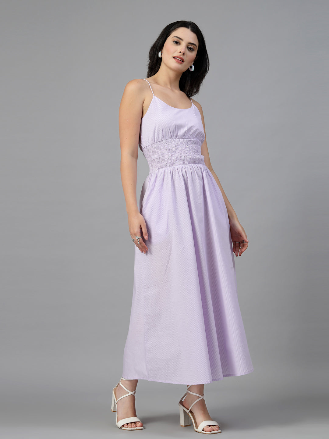 Long flared strappy dress-JEFF COOPER