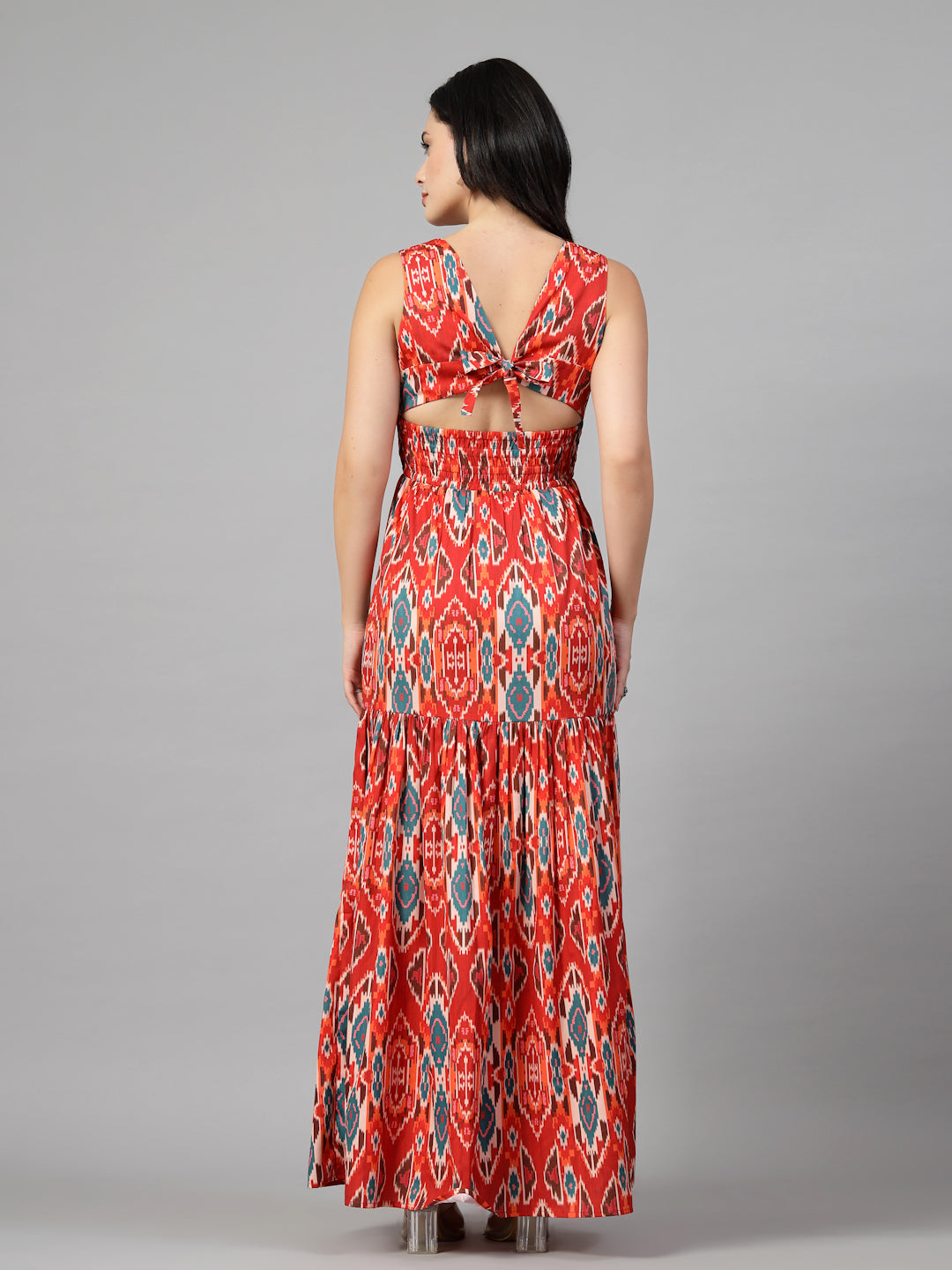 Ikat print full length dress-JEFF COOPER
