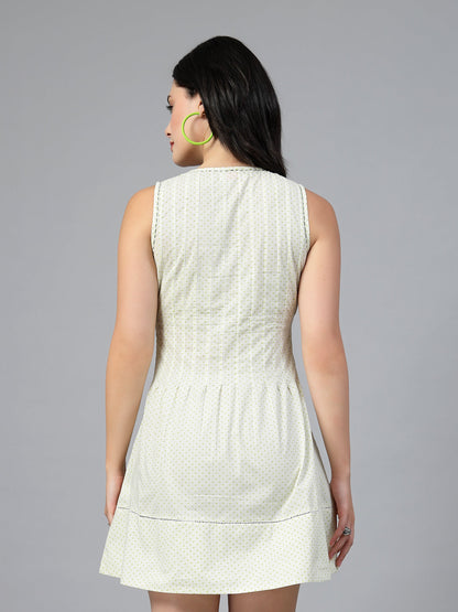 LT green polka dot dress-JEFF COOPER