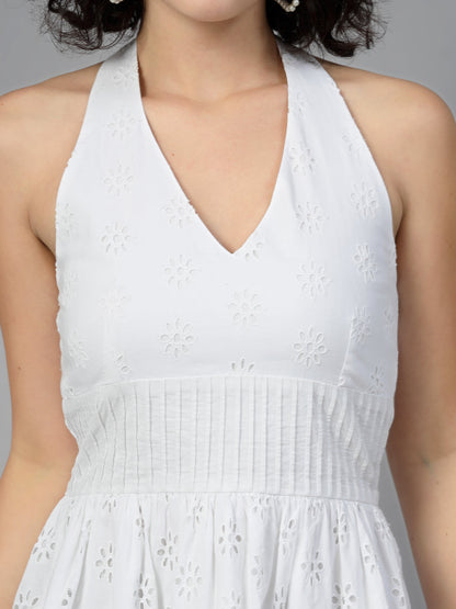 mini dress in cotton embroidered -JEFF COOPER