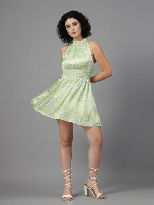 Lime green short dress-JEFF COOPER