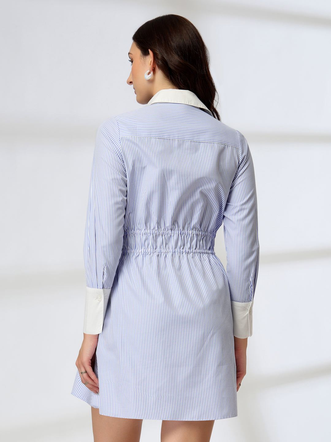 Shirt Dress with Pleats at waist-JEFF COOPER