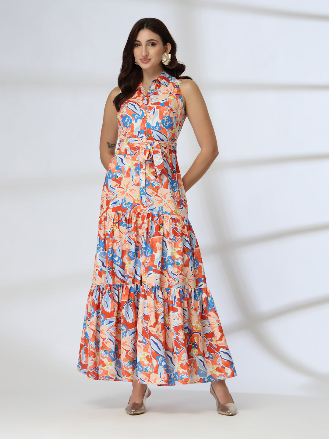 Elegant design layered shirt dress-JEFF COOPER