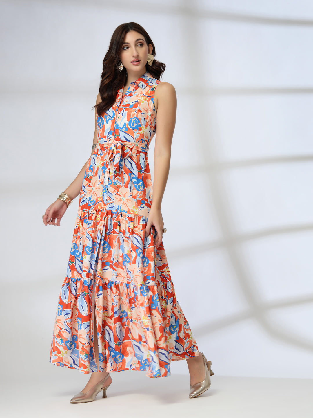 Elegant design layered shirt dress-JEFF COOPER
