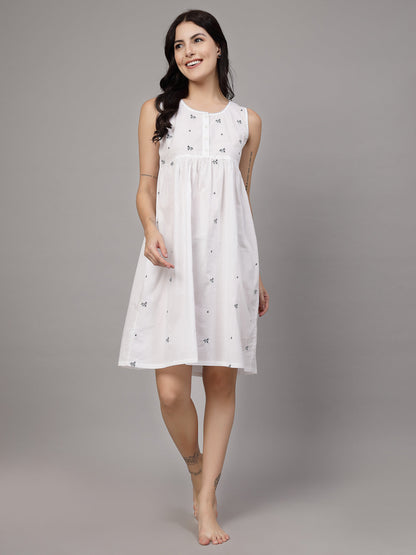 Blue Floral Nightdress-JEFF COOPER