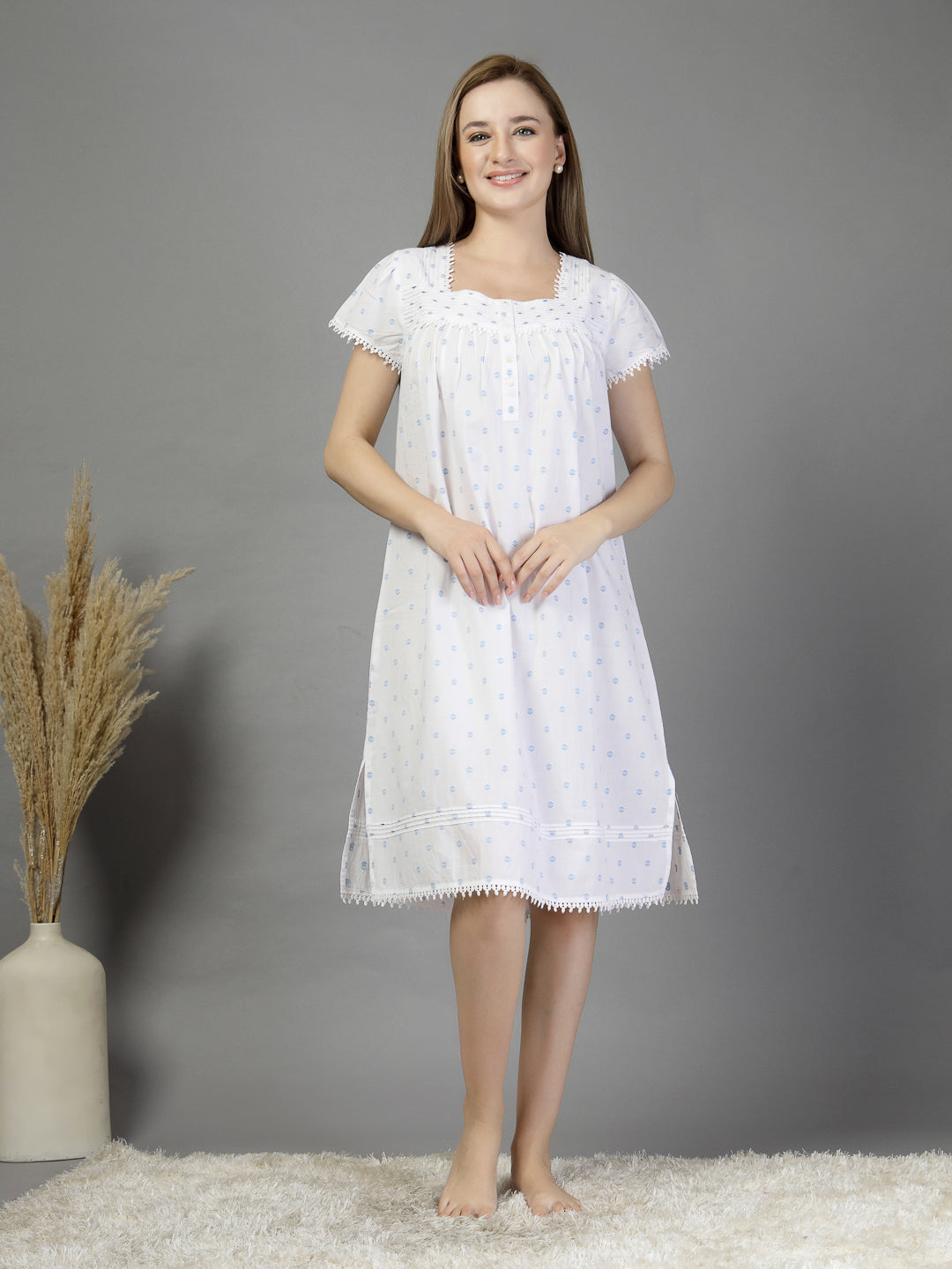 night dress in dobby fabric-JEFF COOPER