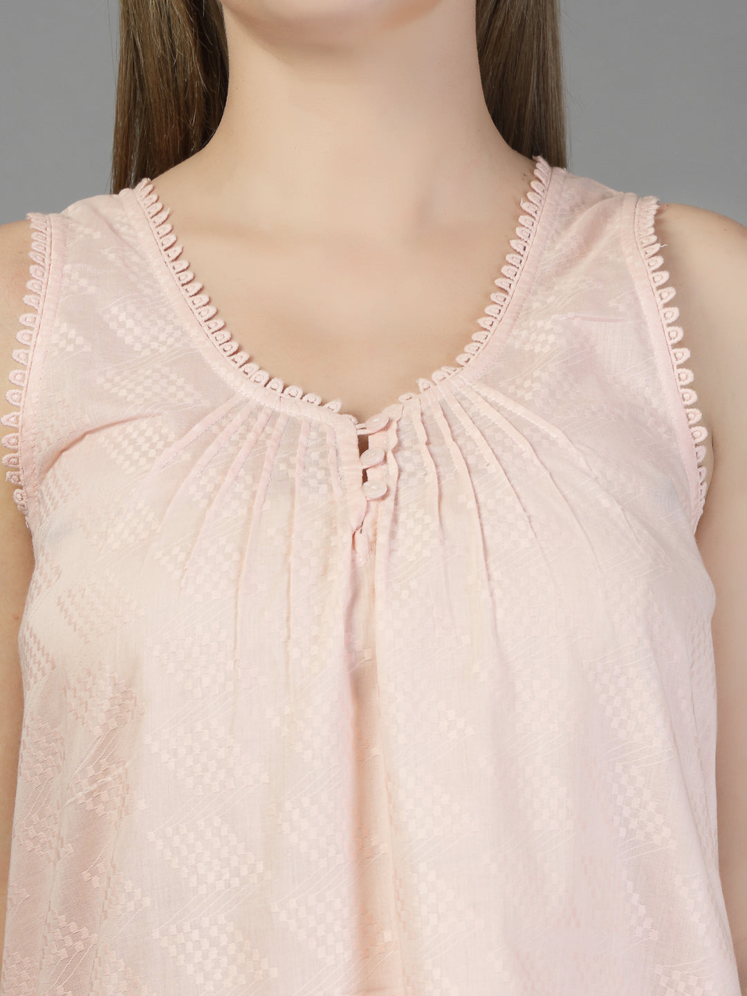 Self Design in Cotton Dubby Night Dress-JEFF COOPER