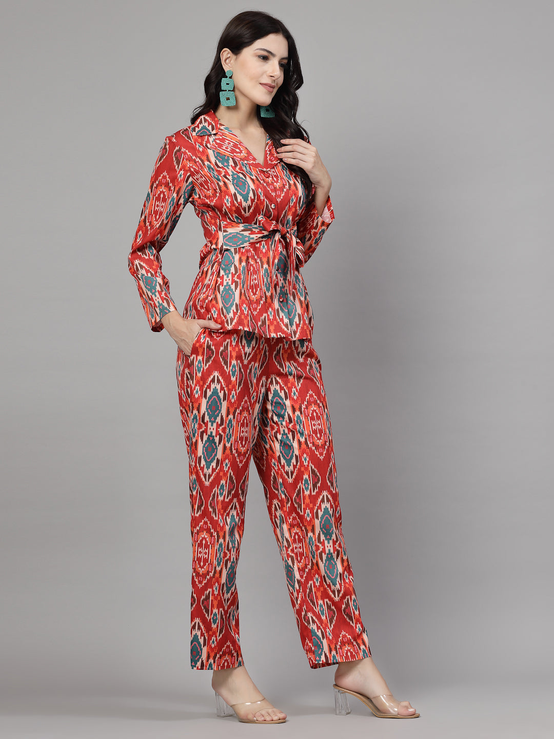 Ikkat Printed Shirt with Pant-JEFF COOPER