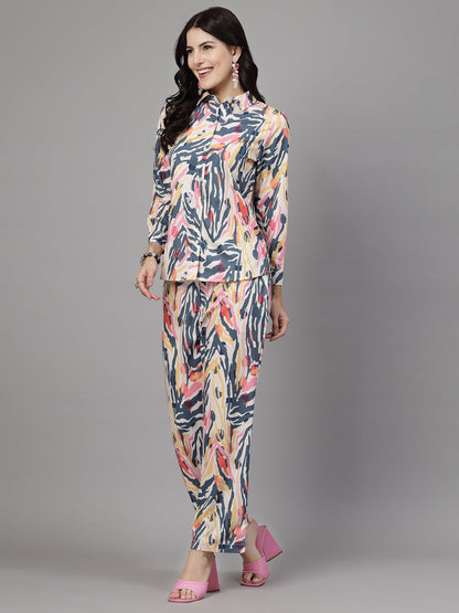 Abstract Printed Shirt with Pant-JEFF COOPER