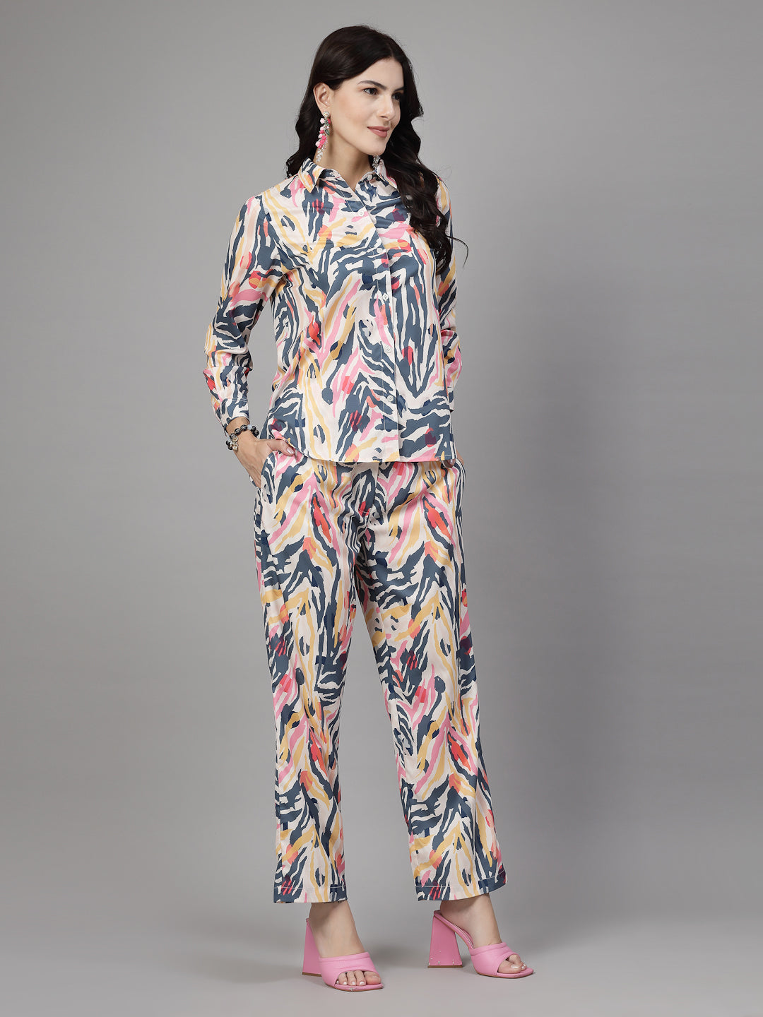 Abstract Printed Shirt with Pant-JEFF COOPER