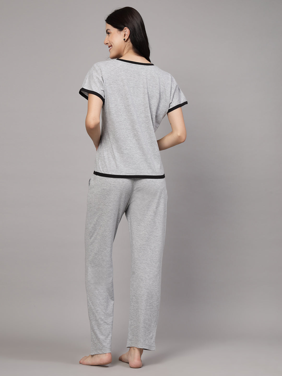 Grey Cotton Jersey Set-JEFF COOPER