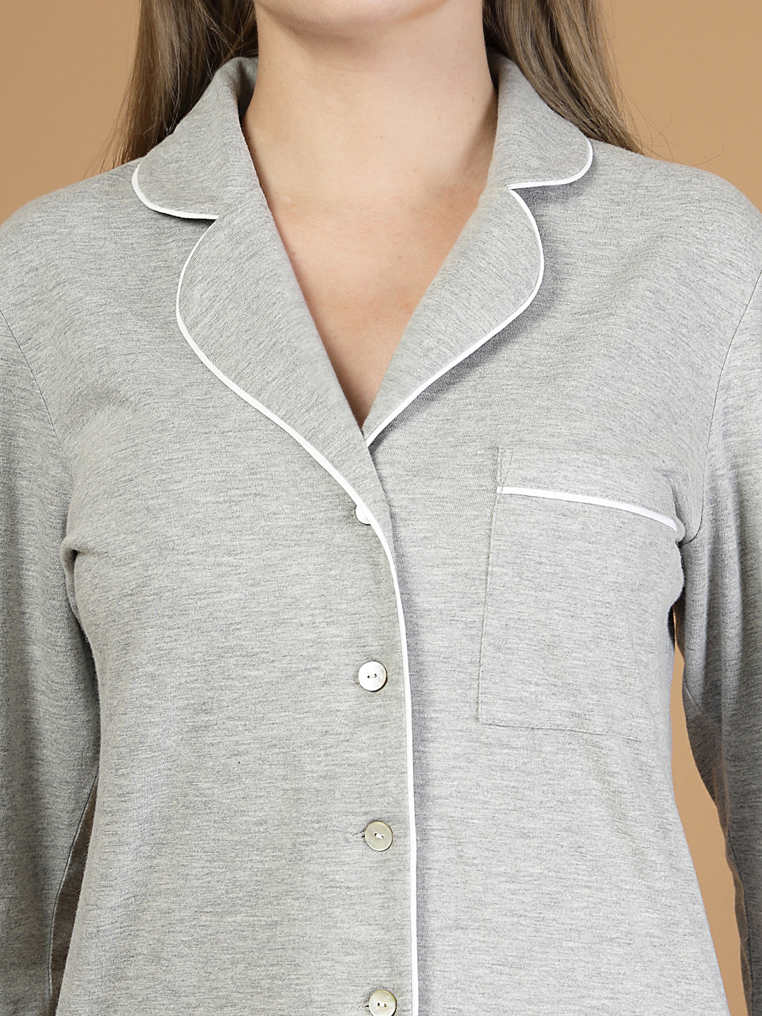 Grey Cotton Millange Co-ords Set-JEFF COOPER