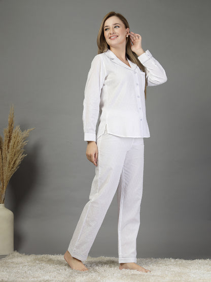 Soft cotton plumeti fabric corset in white colour-JEFF COOPER