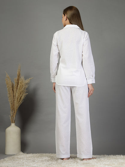Soft cotton plumeti fabric corset in white colour-JEFF COOPER