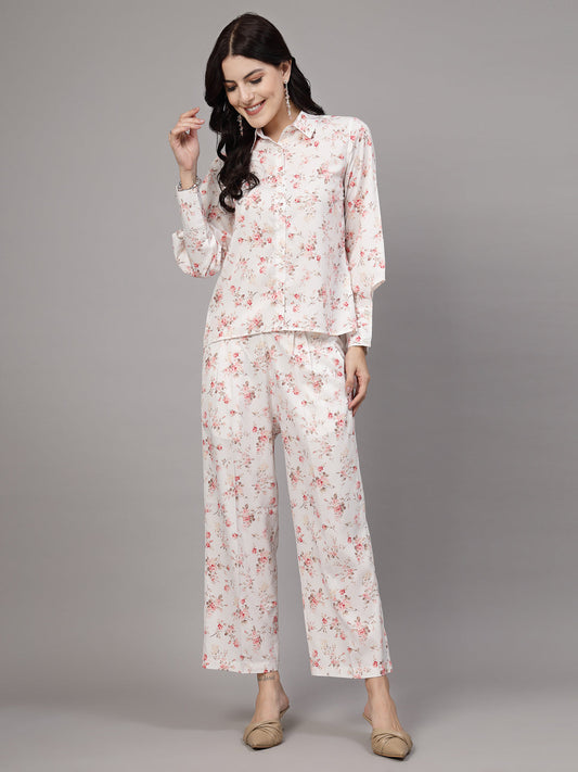 Co-ord set with floral print -JEFF COOPER