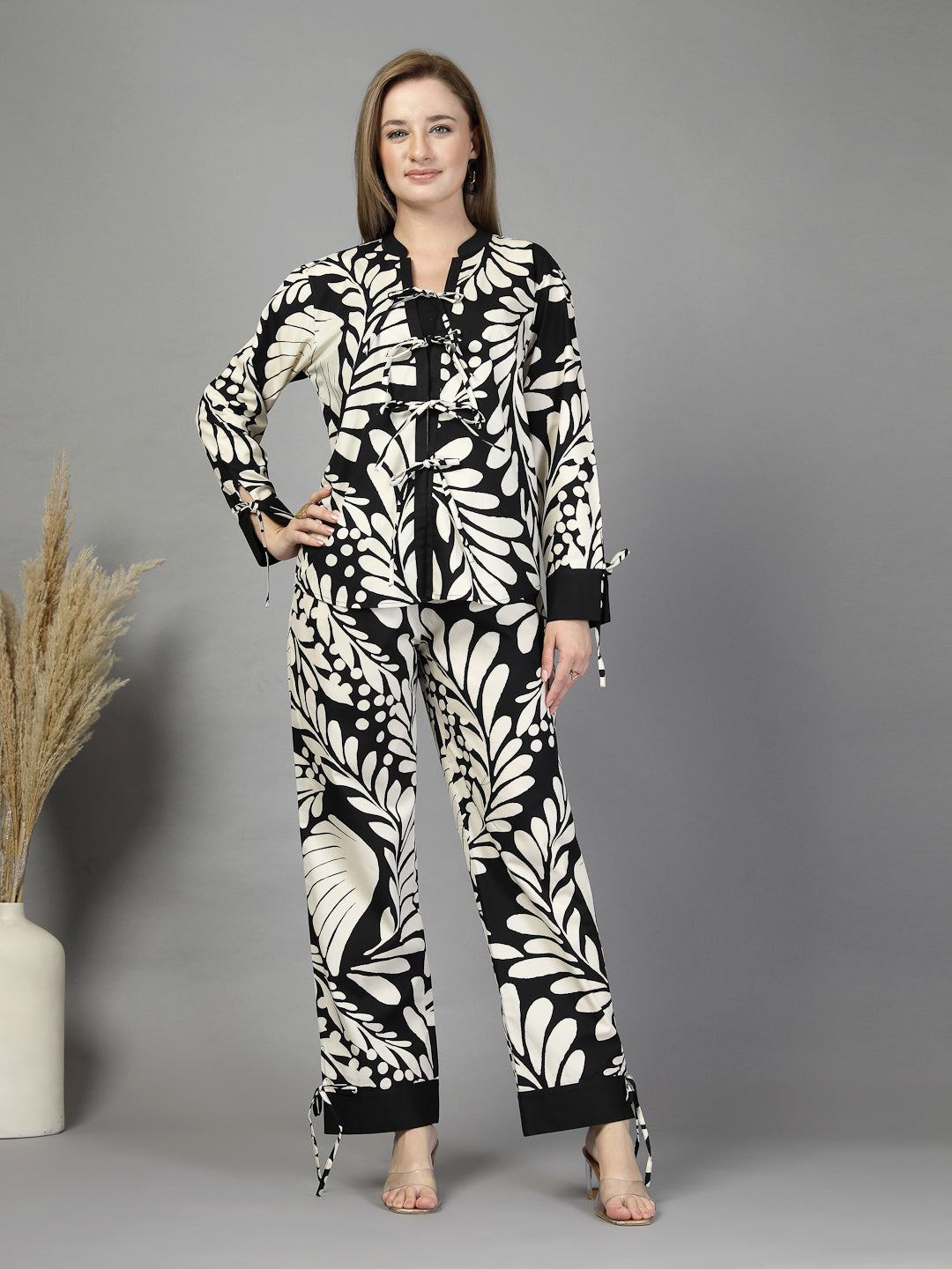 Abstract Leaf Print Co-ord Set-JEFF COOPER