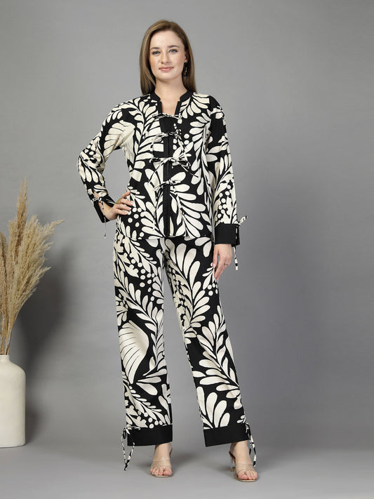 Abstract Leaf Print Co-ord Set-JEFF COOPER
