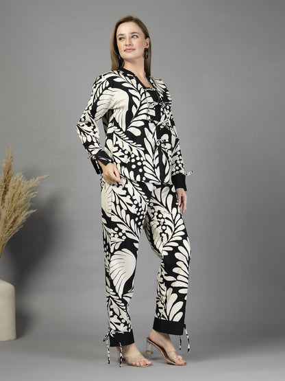 Abstract Leaf Print Co-ord Set-JEFF COOPER