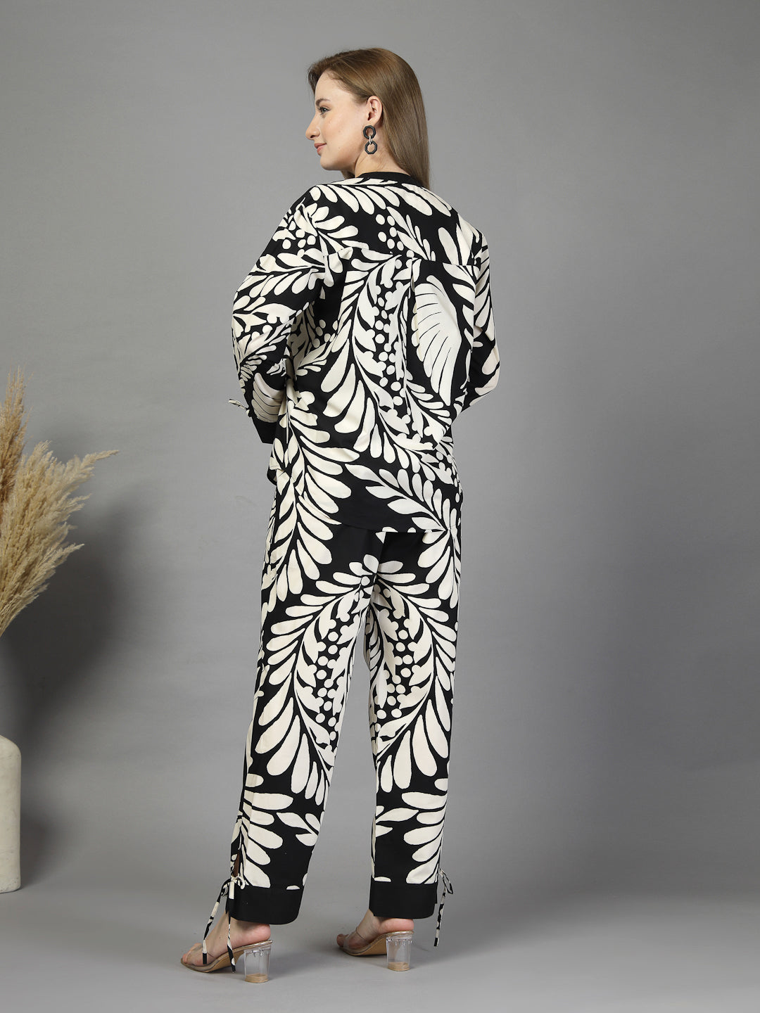 Abstract Leaf Print Co-ord Set-JEFF COOPER
