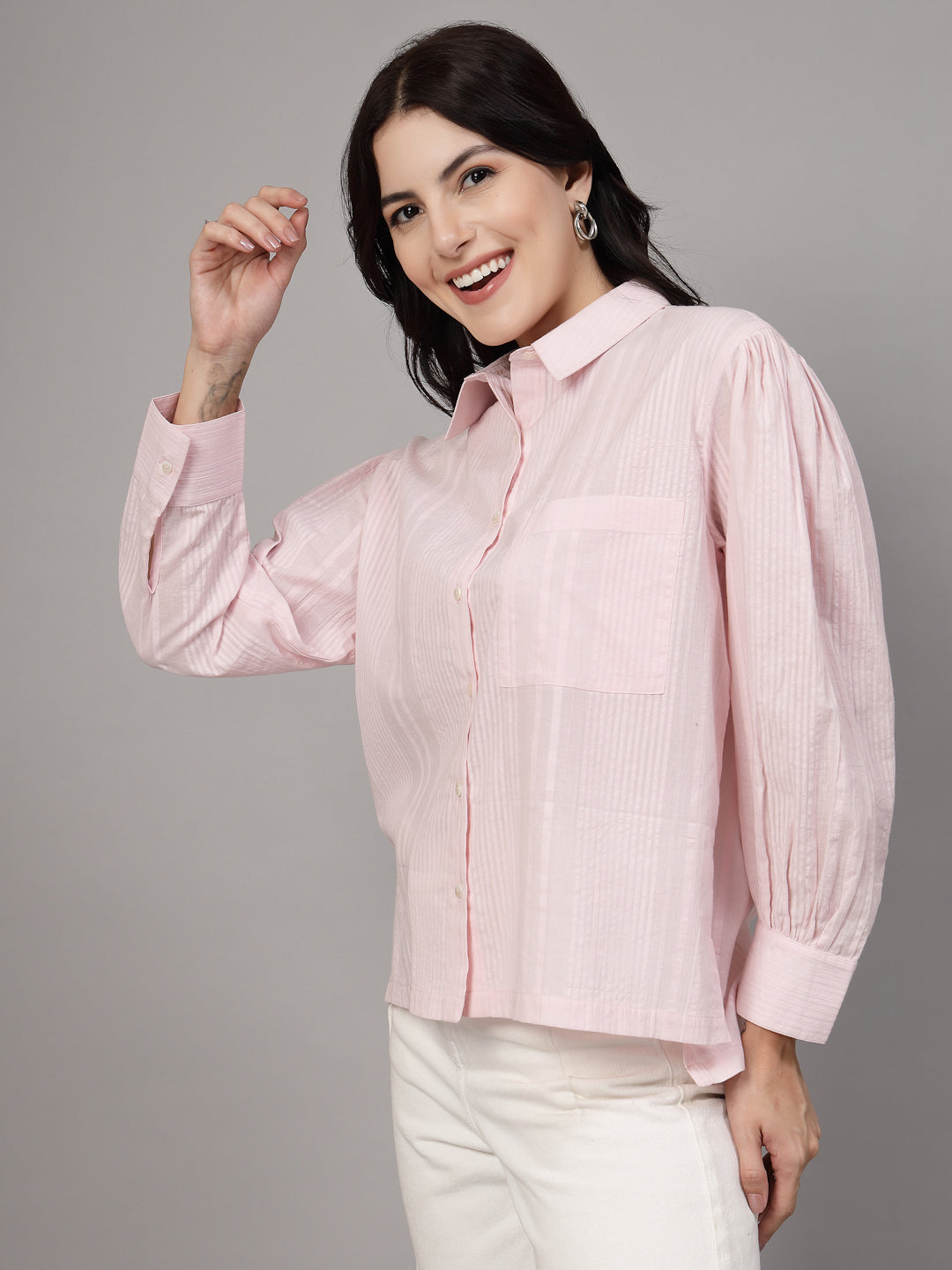 Oversized shirt in light peachish pink-JEFF COOPER