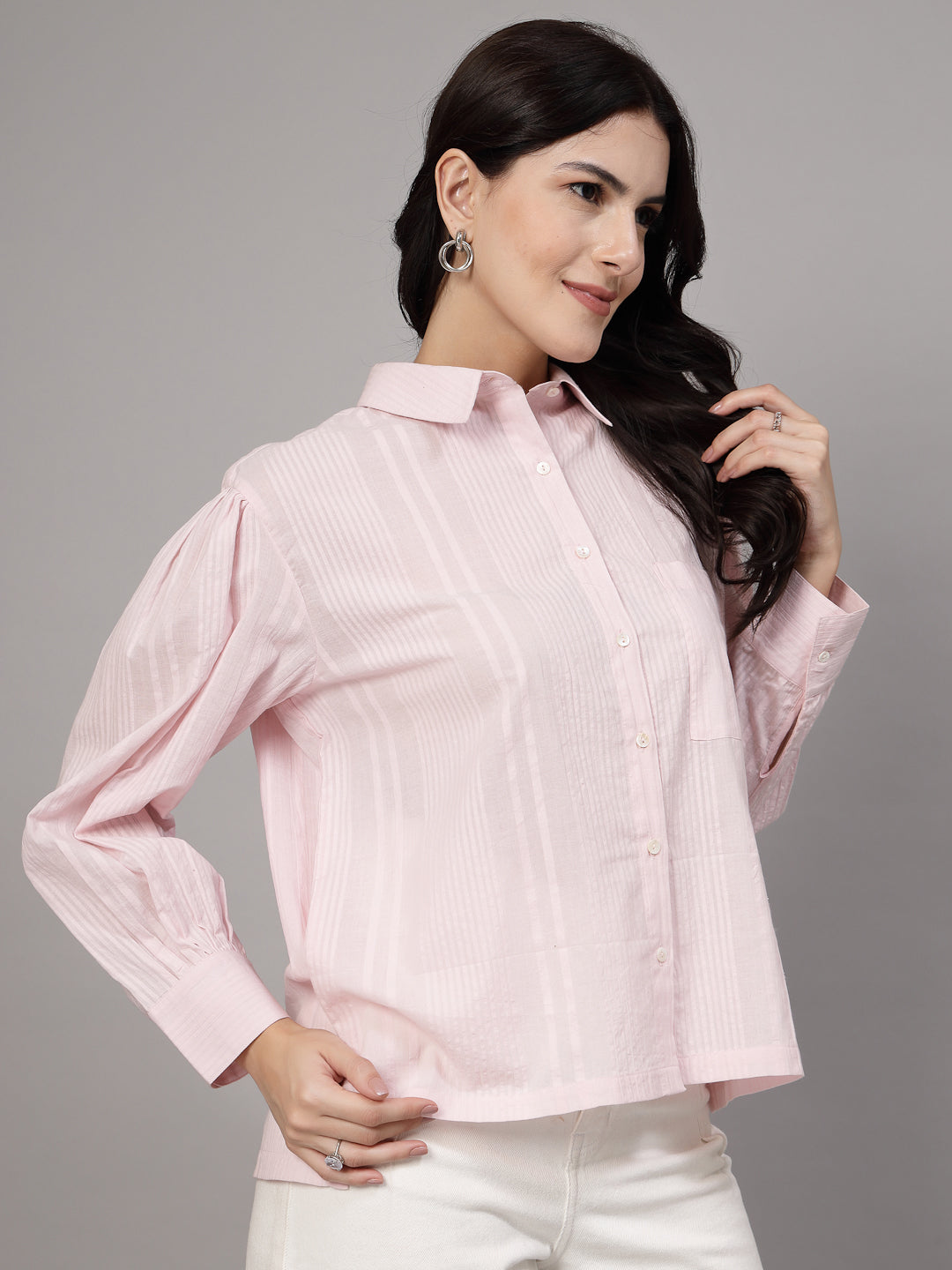 Oversized shirt in light peachish pink-JEFF COOPER