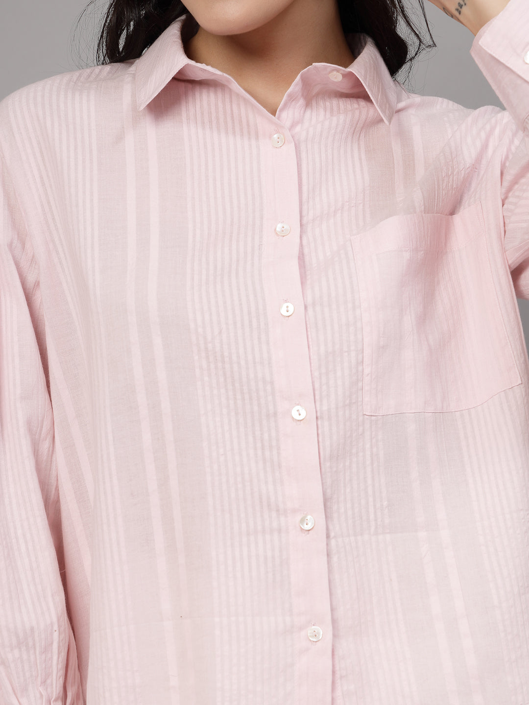 Oversized shirt in light peachish pink-JEFF COOPER