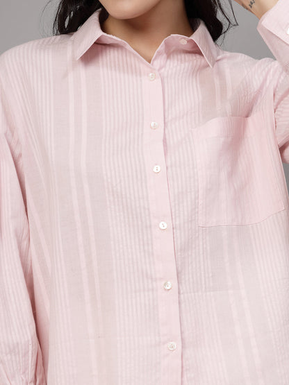 Oversized shirt in light peachish pink-JEFF COOPER