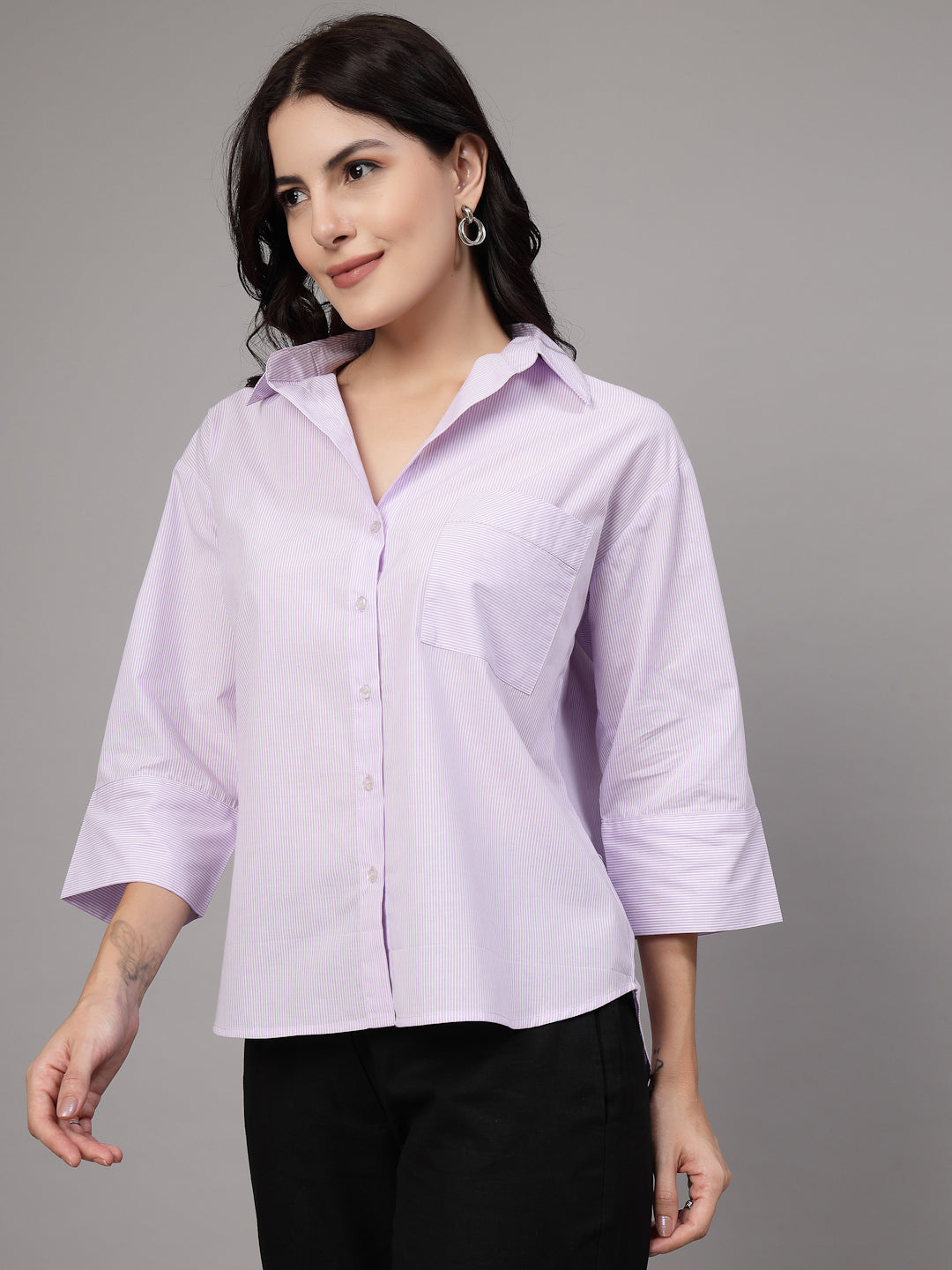 Poplin Stipe Shirt-JEFF COOPER