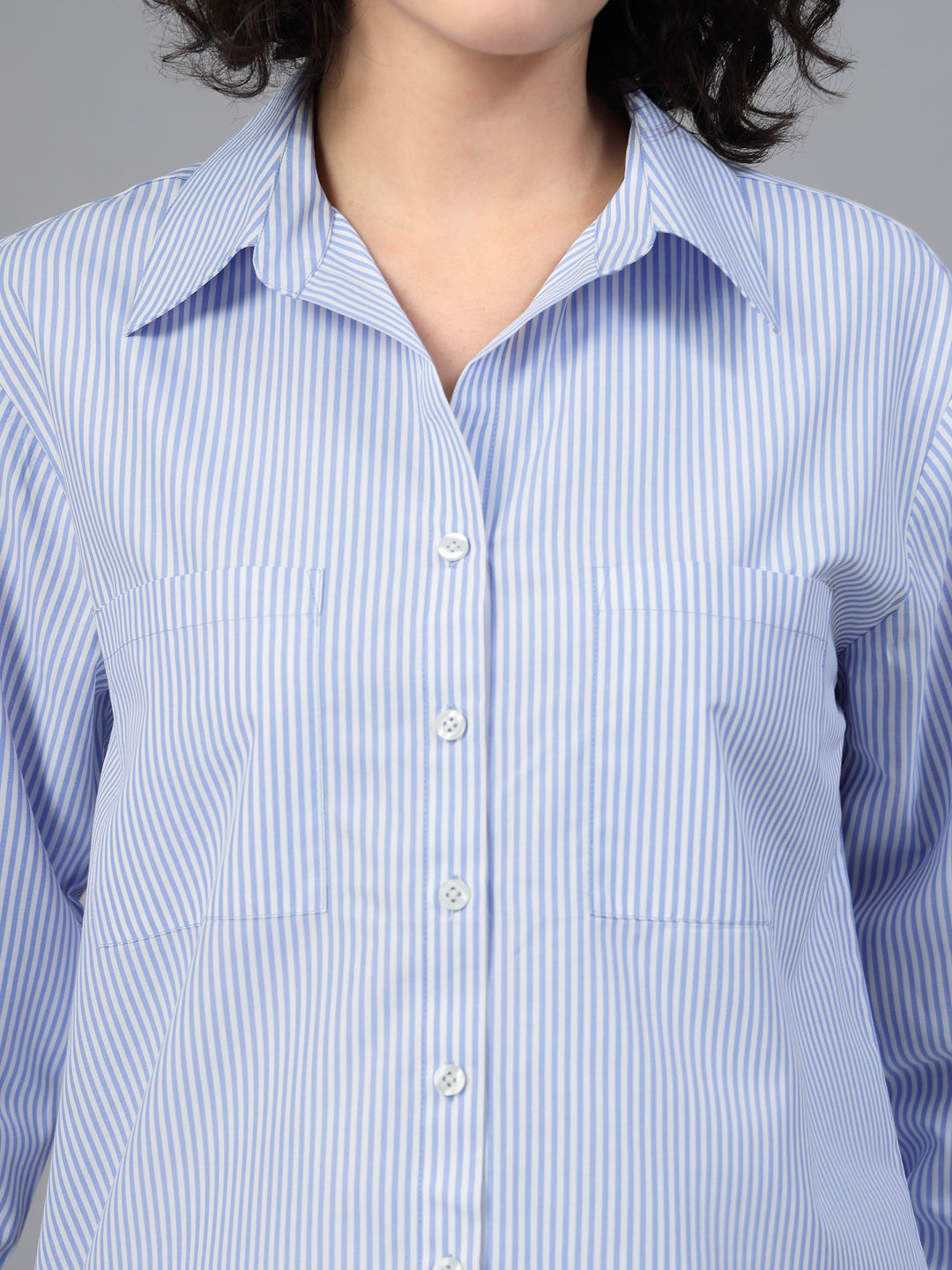 Blue striped relaxed shirt-JEFF COOPER