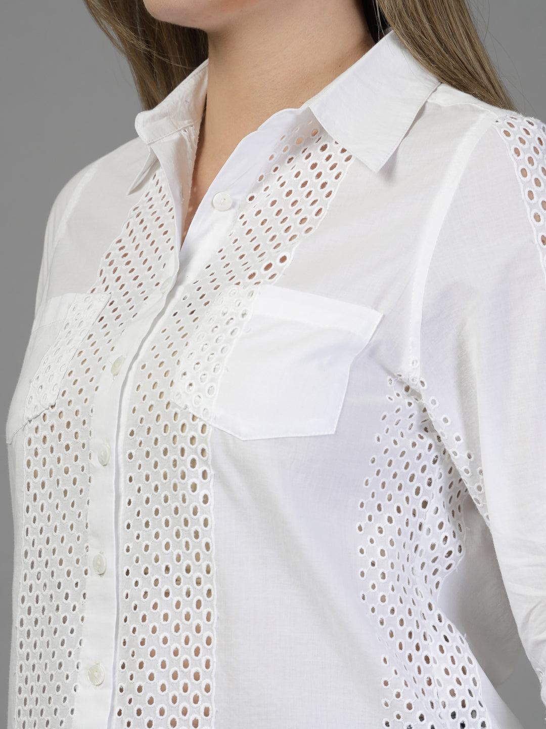 Self Embroidered Short Regular Fit Shirt-JEFF COOPER