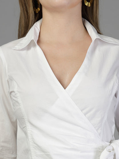 Wrap Top with Long Sleeves-JEFF COOPER