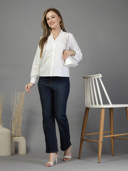 Frill and long sleeves top-JEFF COOPER